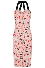 Banned Retro 50s Rhona Viva Las Vegas Pencil Dress-Pink