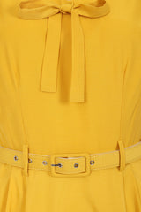 Banned Retro 40s Holly Flared Dress-Yellow