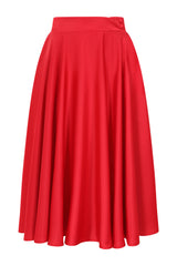BANNED Legacy 1950s Circle Panel Skirt | Vintage Style Swing Skirt-Red