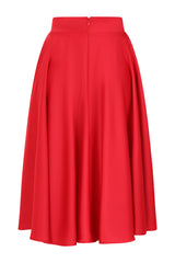 BANNED Legacy 1950s Circle Panel Skirt | Vintage Style Swing Skirt-Red