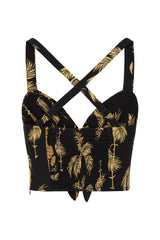Banned Retro Aurora Golden Hour Crop Top-Black