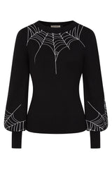 Banned Retro Carla Spinnennetz-Pullover