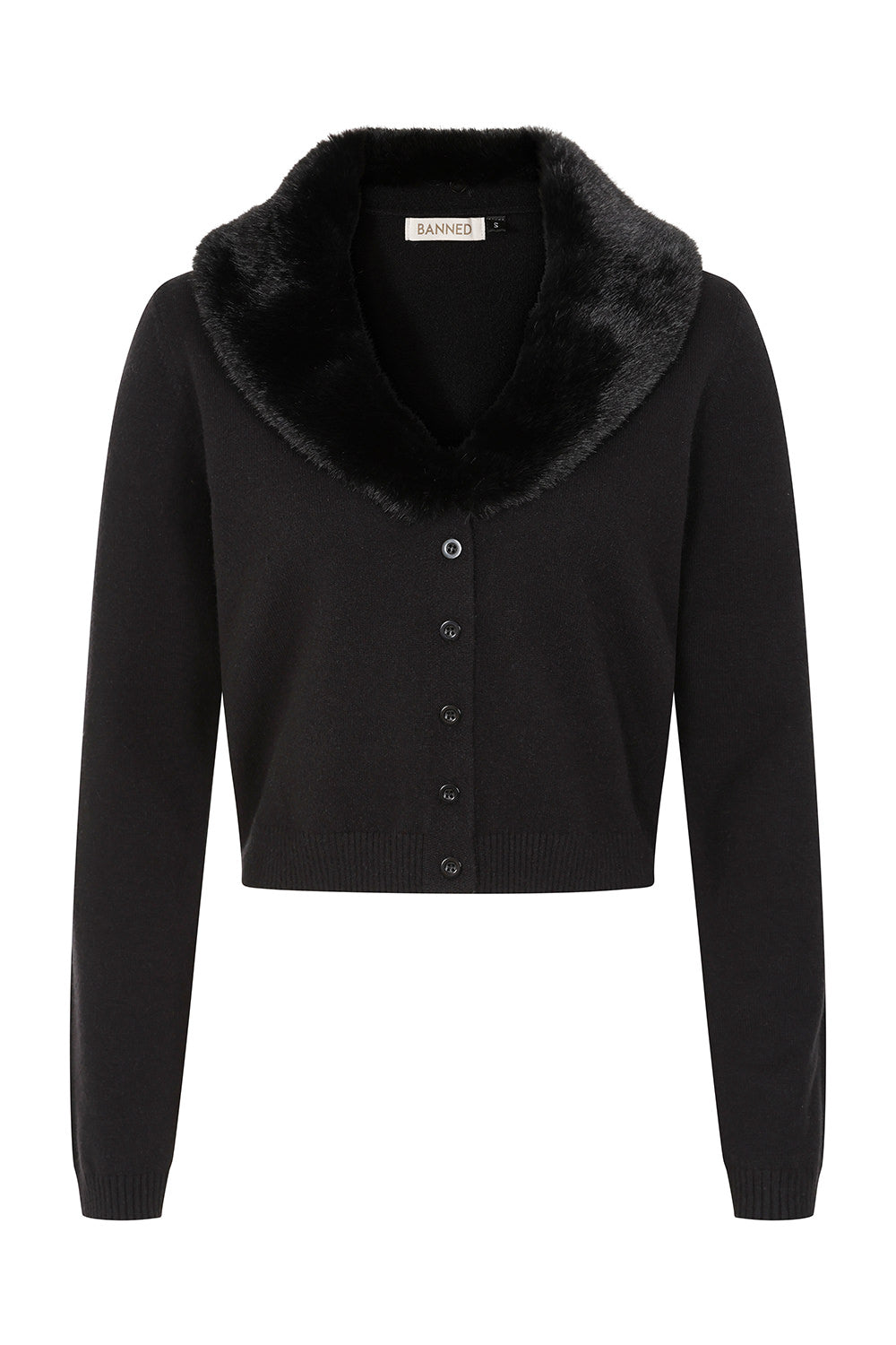 Banned Retro Sonia Faux Fur Cardigan