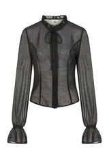 Banned Retro Moonlit Romance Transparente Bluse