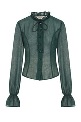 Banned Retro Moonlit Romance Transparente Bluse