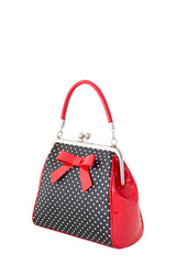 Banned Retro 1950's Polka Starr Frances Black Handbag