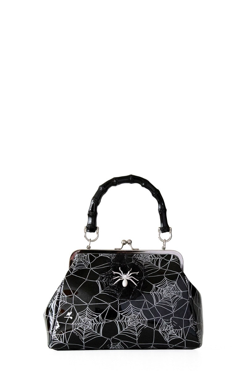 Banned Retro Killian Black Spider & Webb Frances Handbag