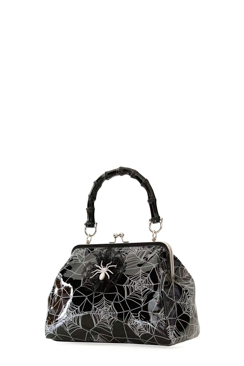 Banned Retro Killian Black Spider & Webb Frances Handbag