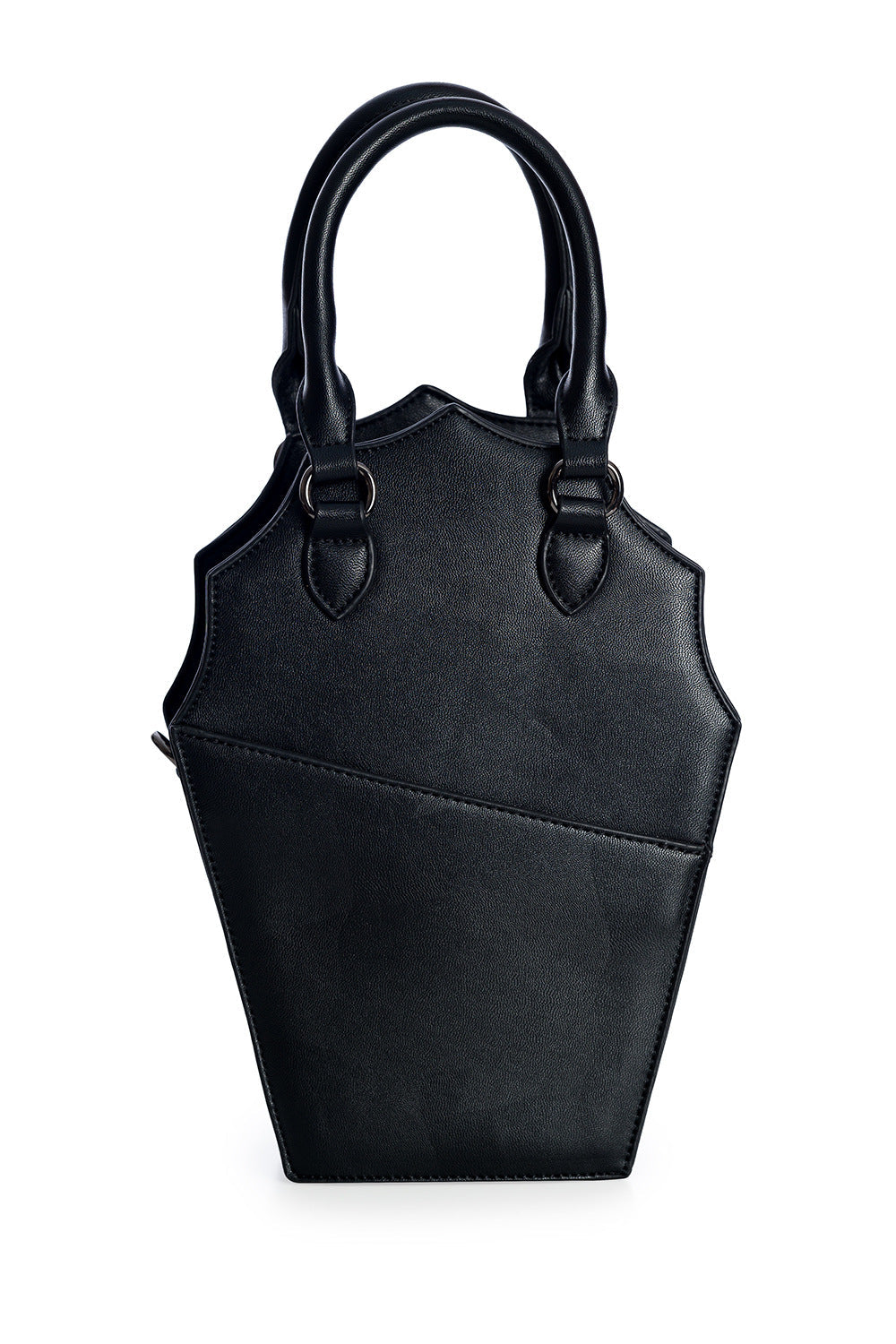 BANNED Ghoul Coffin Red Bag | Shimmer Quilted Gothic Handbag with Spider Web-Black-One Size-EU