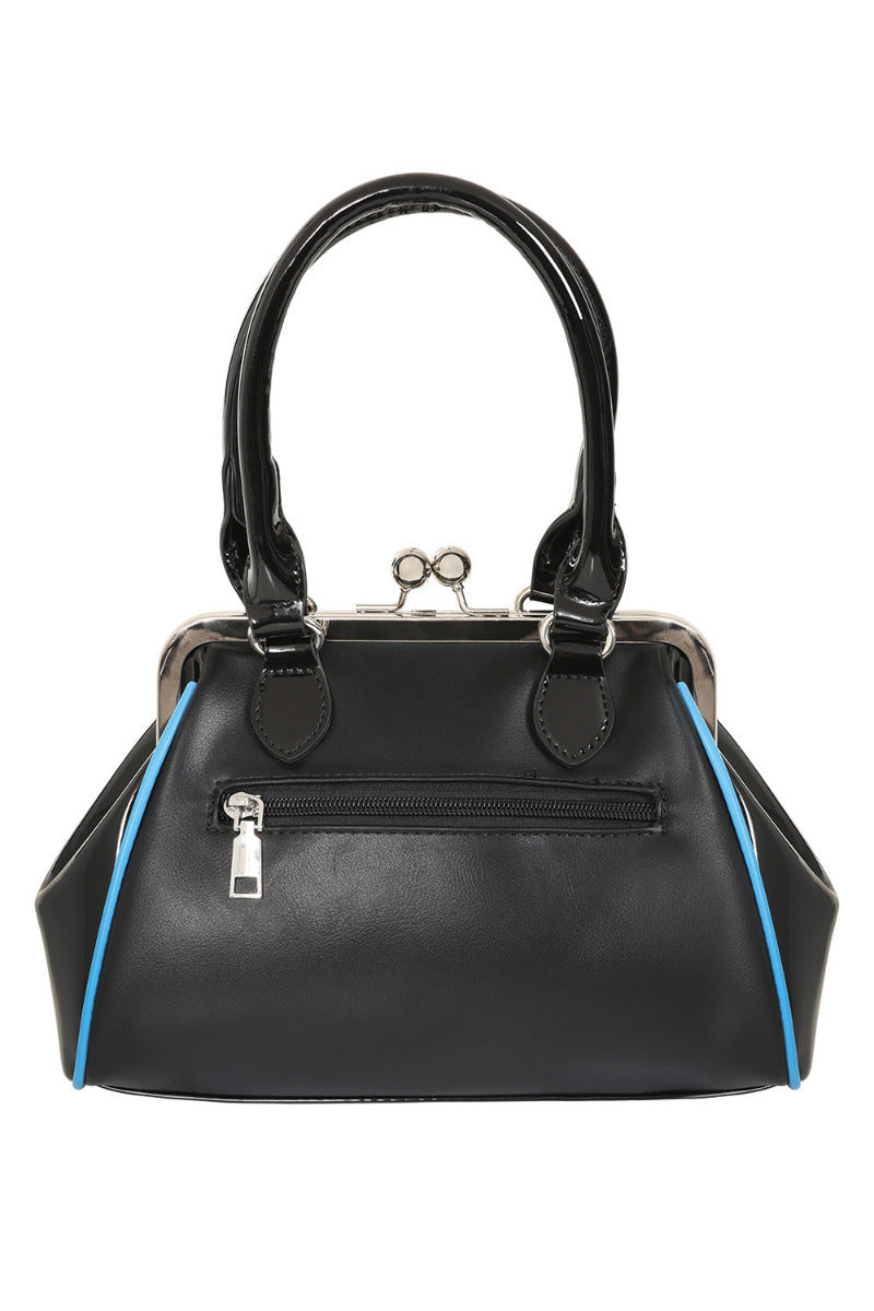 BANNED The Swallows Return Lacquer Handbag | Rockabilly Embroidered Style-Black-One Size-EU