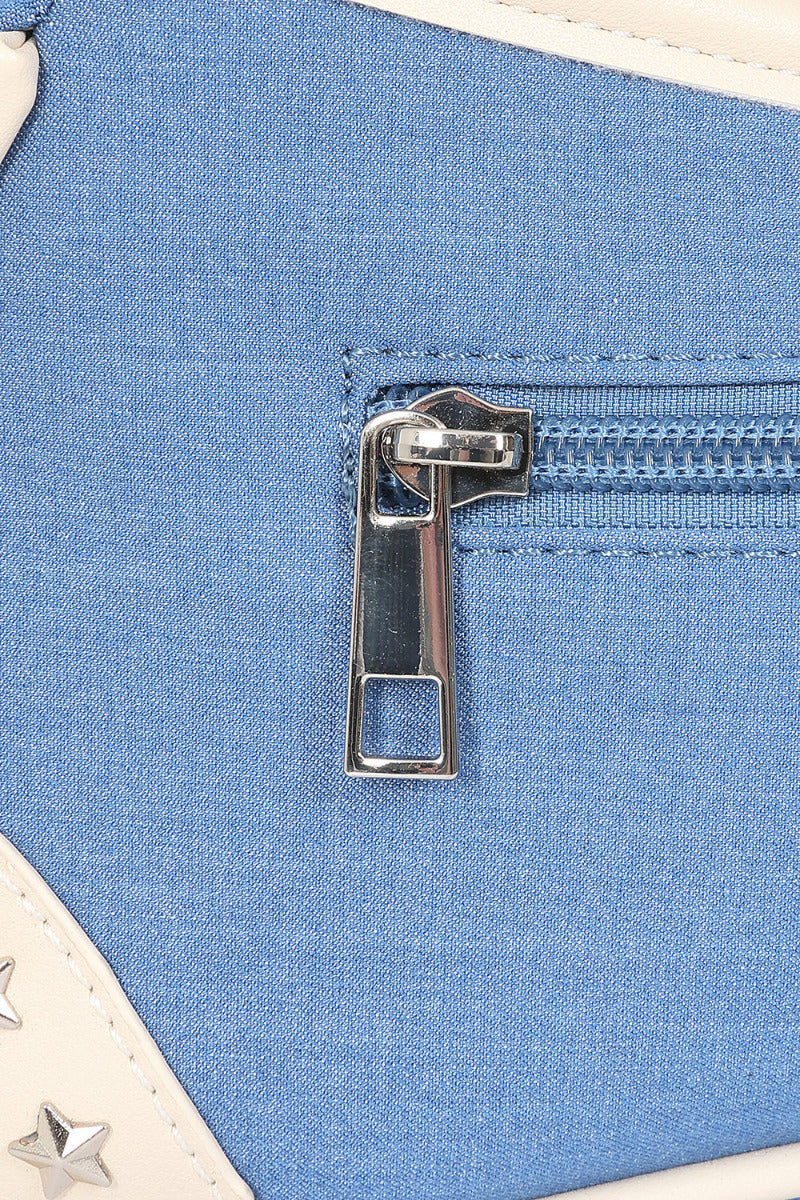 BANNED Marilou Swallow Denim Handbag | Rockabilly Embroidered Style-Blue-One Size-EU