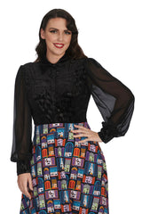 VELVET BAT BLOUSE
