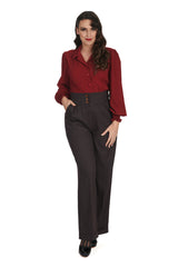 BANNED Bonnie 1940s Vintage Style Blouse with Balloon Sleeves