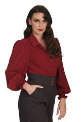 BANNED Bonnie 1940s Vintage Style Blouse with Balloon Sleeves