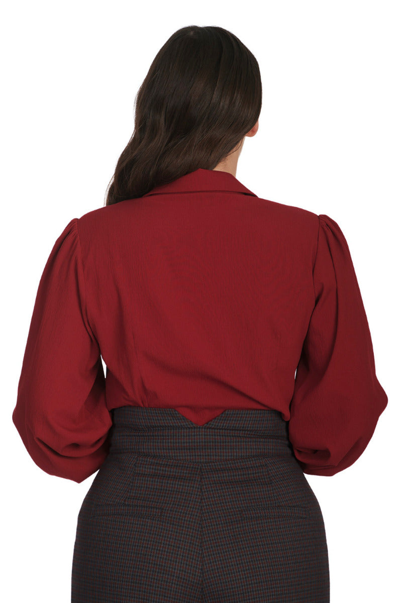 BANNED Bonnie 1940s Vintage Style Blouse with Balloon Sleeves
