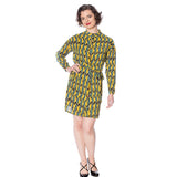 20's LEAVES SHIRTDRESS
