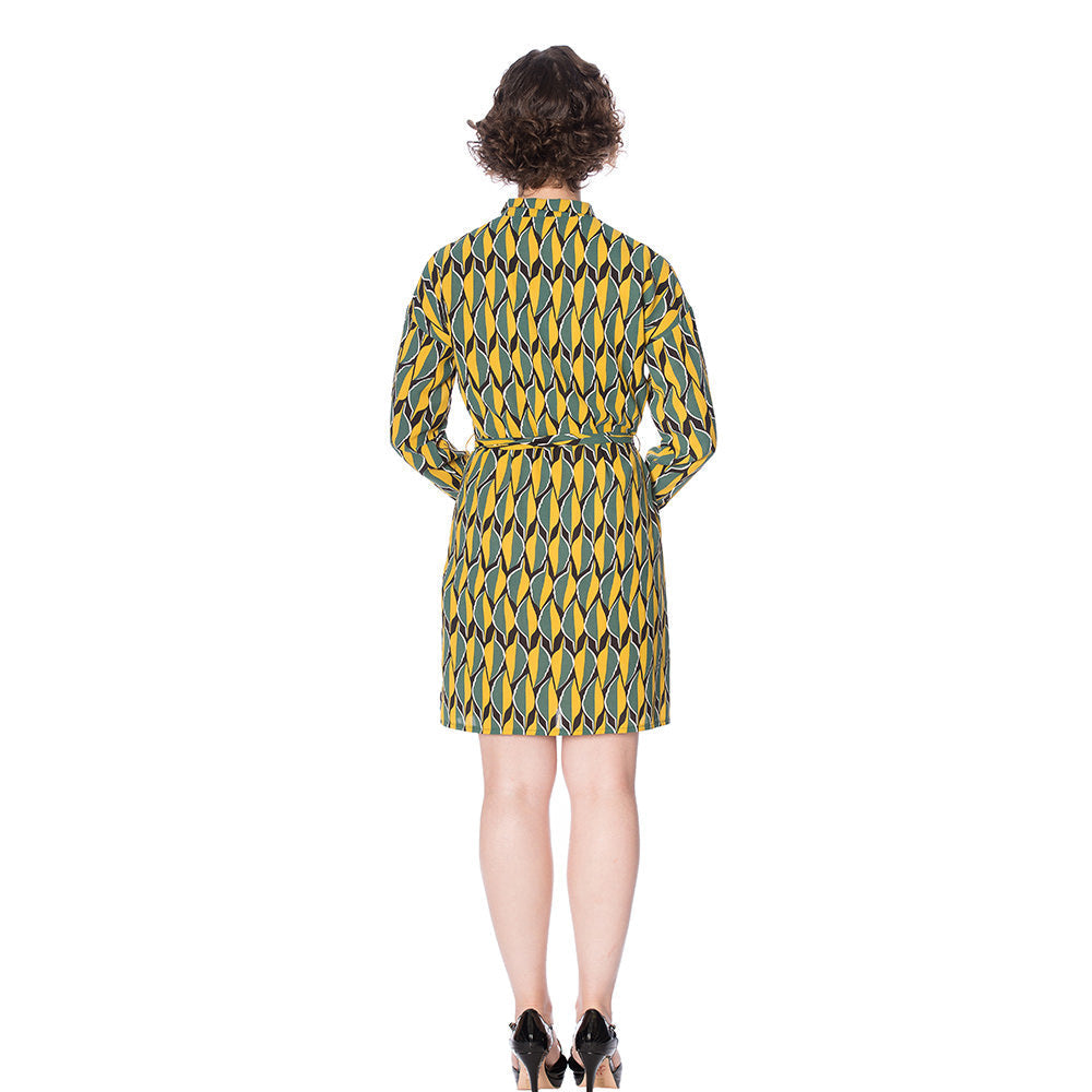 20's LEAVES SHIRTDRESS