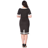 POWER WOMAN PENCIL PINSTRIPE DRESS