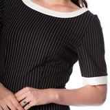 POWER WOMAN PENCIL PINSTRIPE DRESS