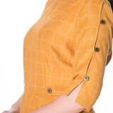 LET'S LIBRARY CHEEKY CHECK FIT AND FLARE DRESS