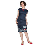 SUMMER SAIL PENCIL DRESS