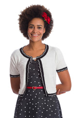 Banned Retro 1940's Sasha Scallop Knit Bolero White