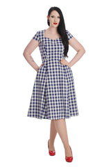 ROW BOAT DATE CHECK SWING DRESS EU