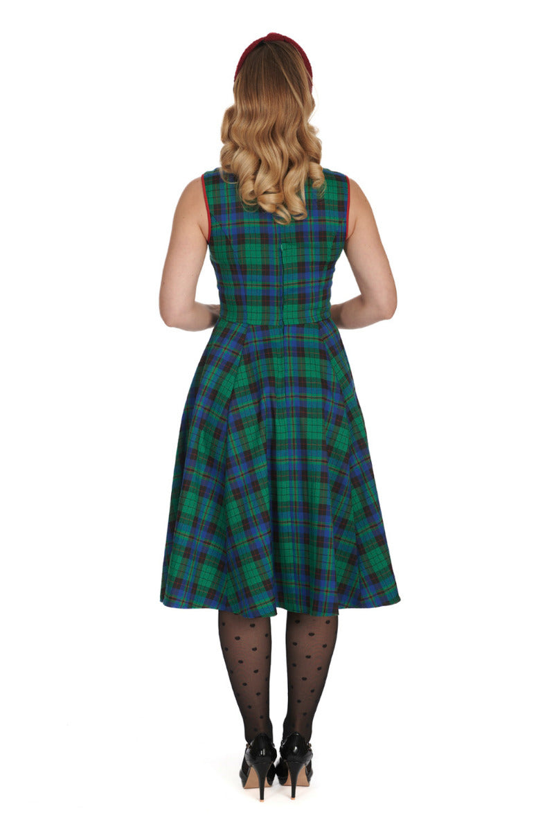 WINTER CHECK FLARE DRESS