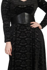 VELVET BAT FIT & FLARE DRESS