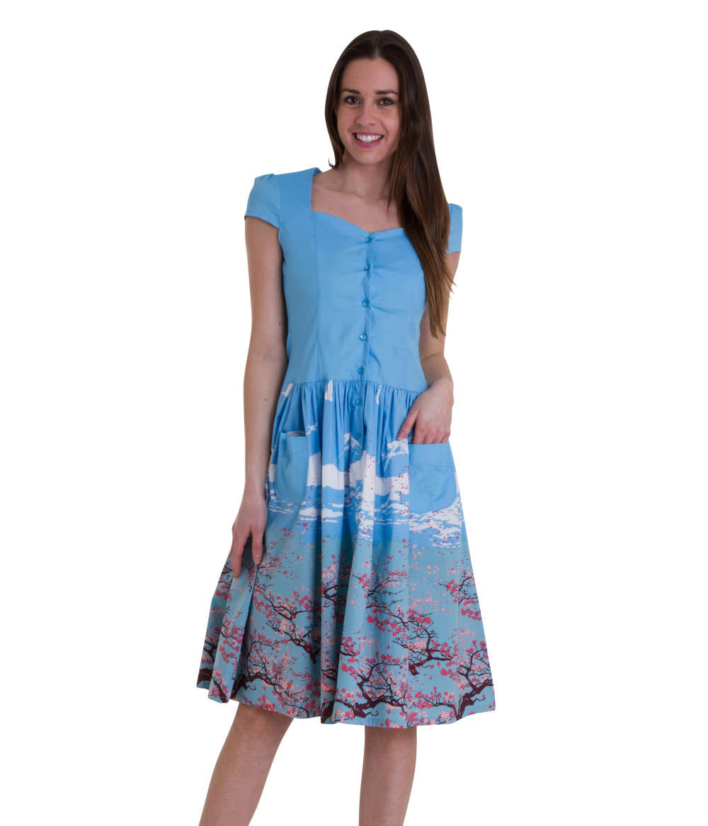 ORIENTAL BLOSSOM BODICE DRESS