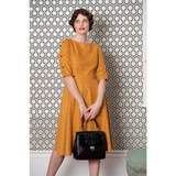 LET'S LIBRARY CHEEKY CHECK FIT AND FLARE DRESS