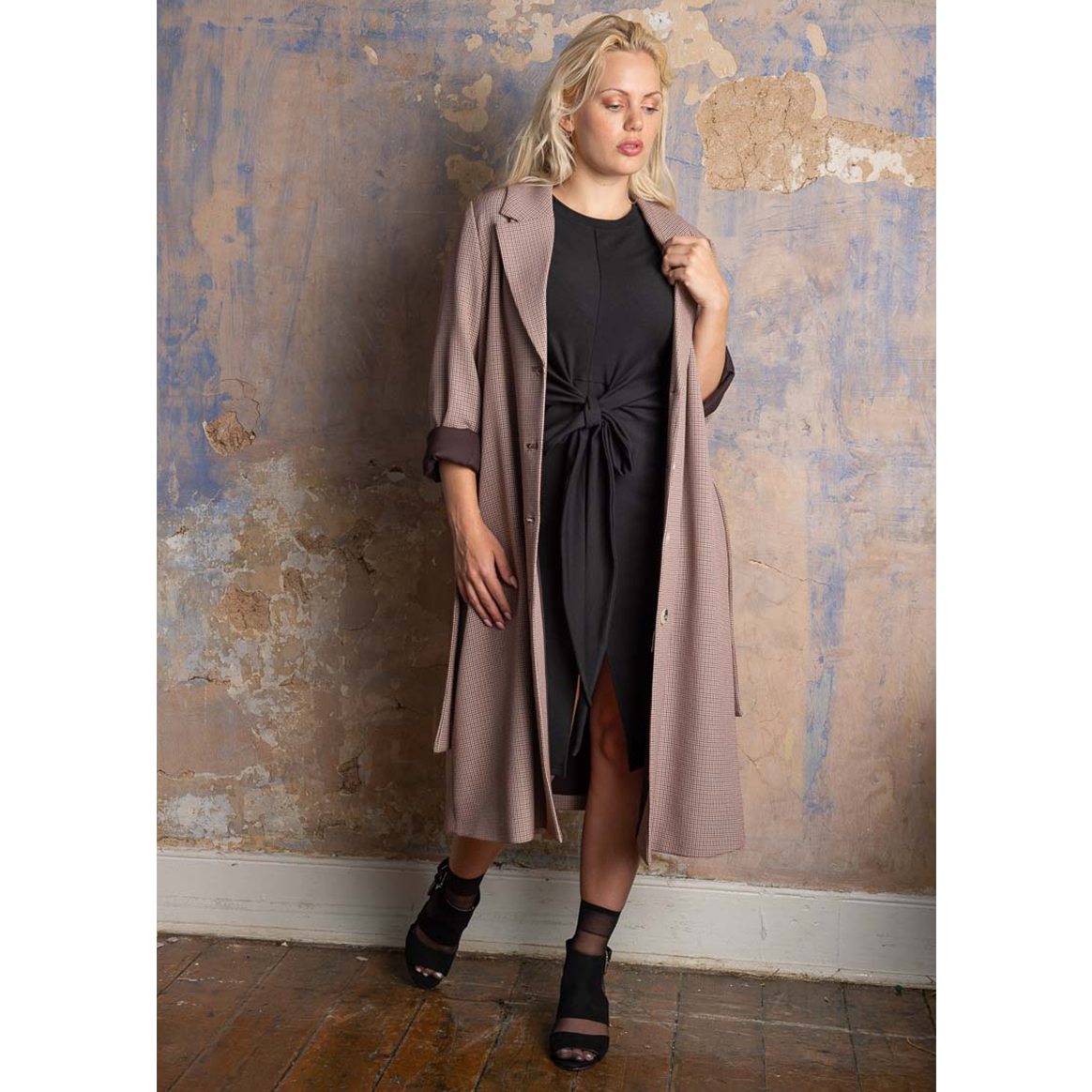 QUEEN BETTY CHECK PARKA COAT