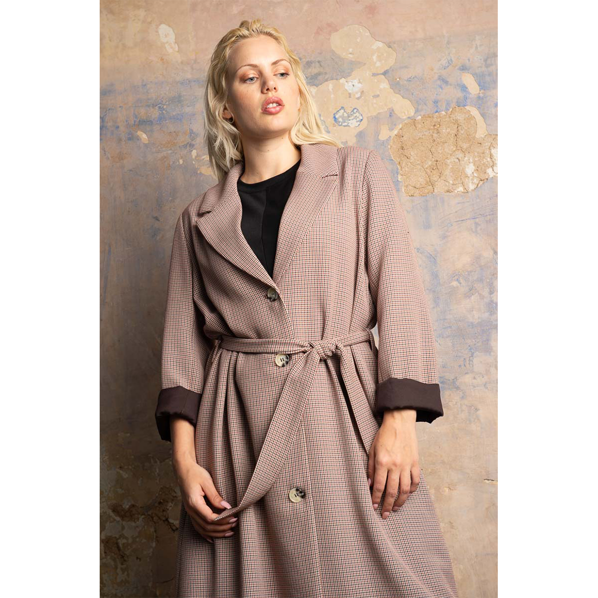 QUEEN BETTY CHECK PARKA COAT