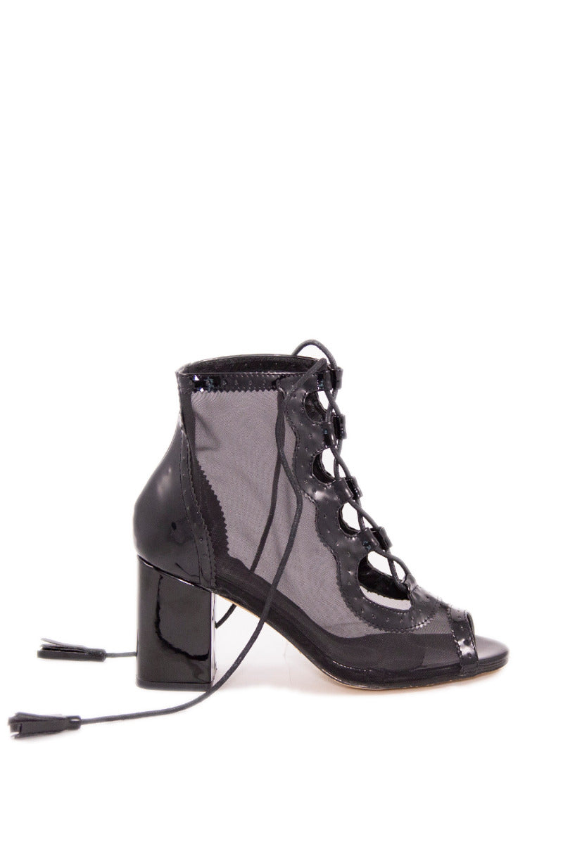 CHANTED PEEP TOE LACE UP BOOT