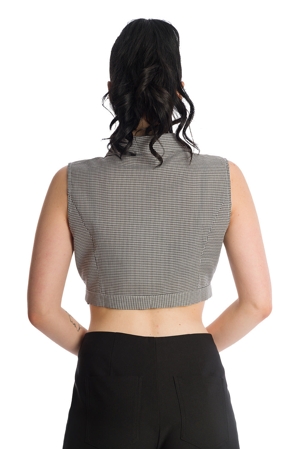 Banned Retro Cherry Up Tie Crop Top Black