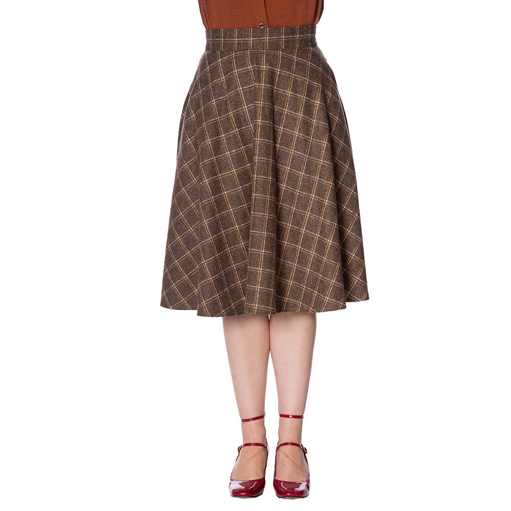 LADIES DAY CHECK SWING SKIRT
