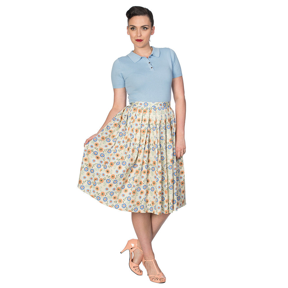 FLOWER POWER PLEAT SKIRT
