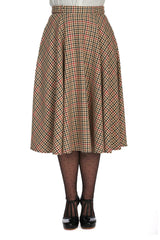 HILDA CHECK SWING SKIRT