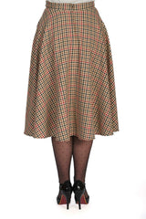 HILDA CHECK SWING SKIRT