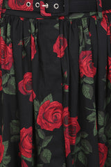 Banned Millie Rose Garden Circle Skirt - Retro Style Floral Swing Skirt with Belt