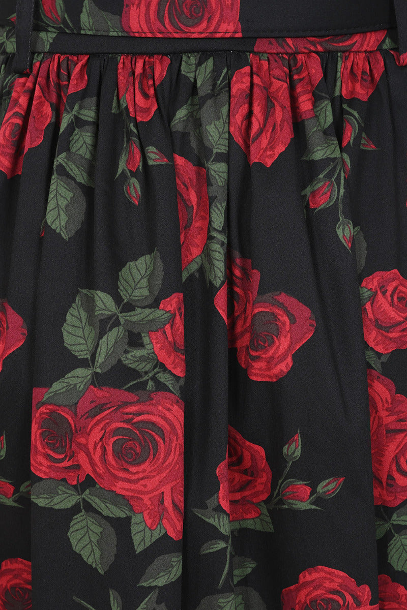 Banned Millie Rose Garden Circle Skirt - Retro Style Floral Swing Skirt with Belt