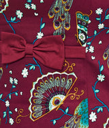Banned Retro 1950's Frankie Peacock Floral Top Bordeaux