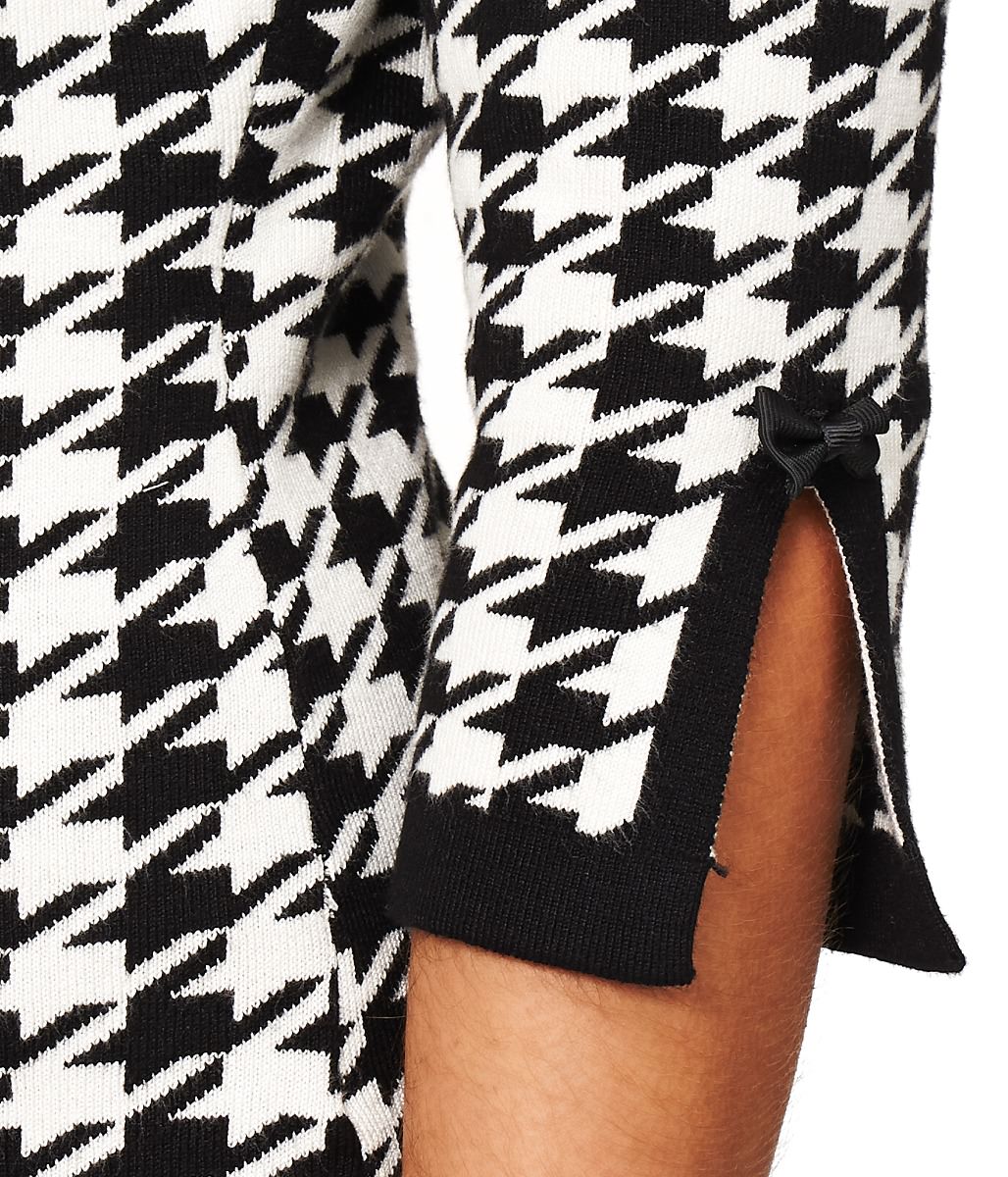 Banned Retro 1950's Izzy Houndstooth Knit Vintage Dorothy Top Black White