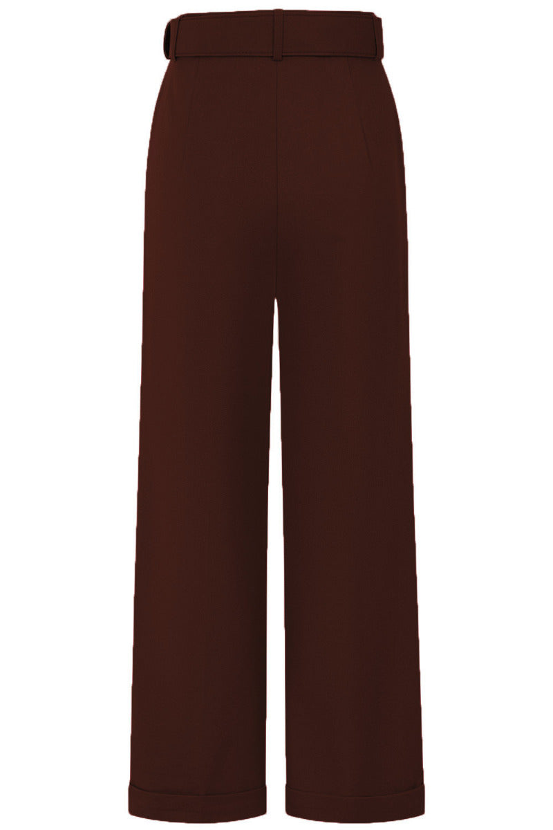 Banned Joanna 40s Wide Leg Trousers - Vintage Style Belted Comfort Pants