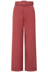 Banned Joanna 40s Wide Leg Trousers - Vintage Style Belted Comfort Pants