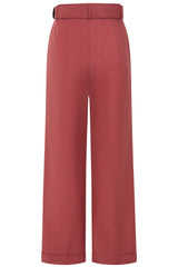 Banned Joanna 40s Wide Leg Trousers - Vintage Style Belted Comfort Pants