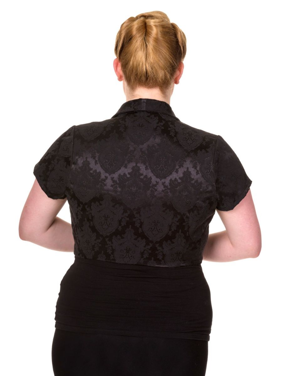 Banned Retro 1950's Off The Night Jacquard Bolero Black