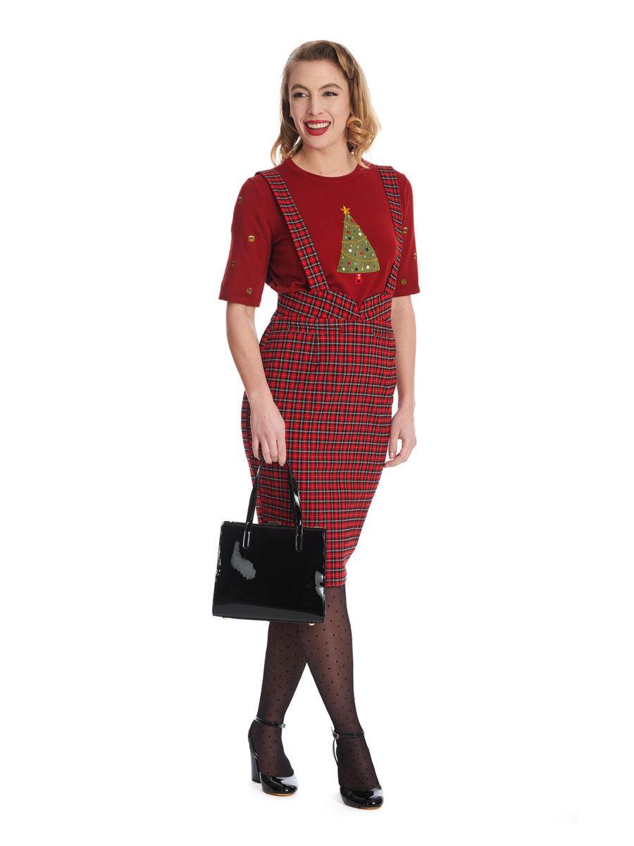 HOLIDAY CANDY RED PENCIL DRESS