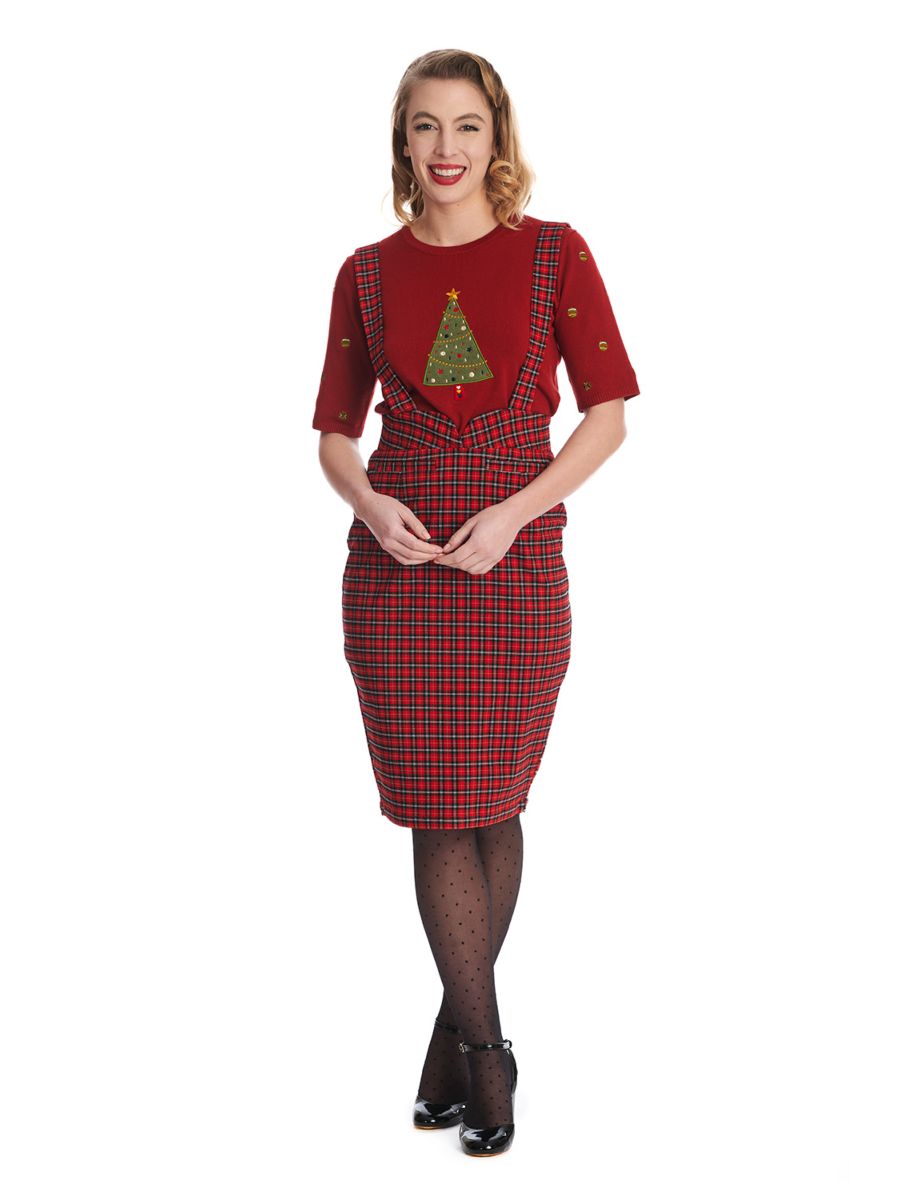 HOLIDAY CANDY RED PENCIL DRESS