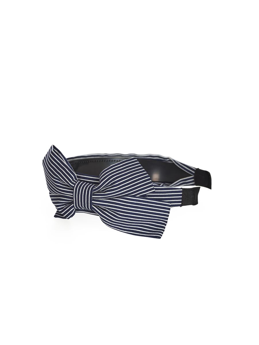 GENEVIEVE BOW HEAD BAND-Navy